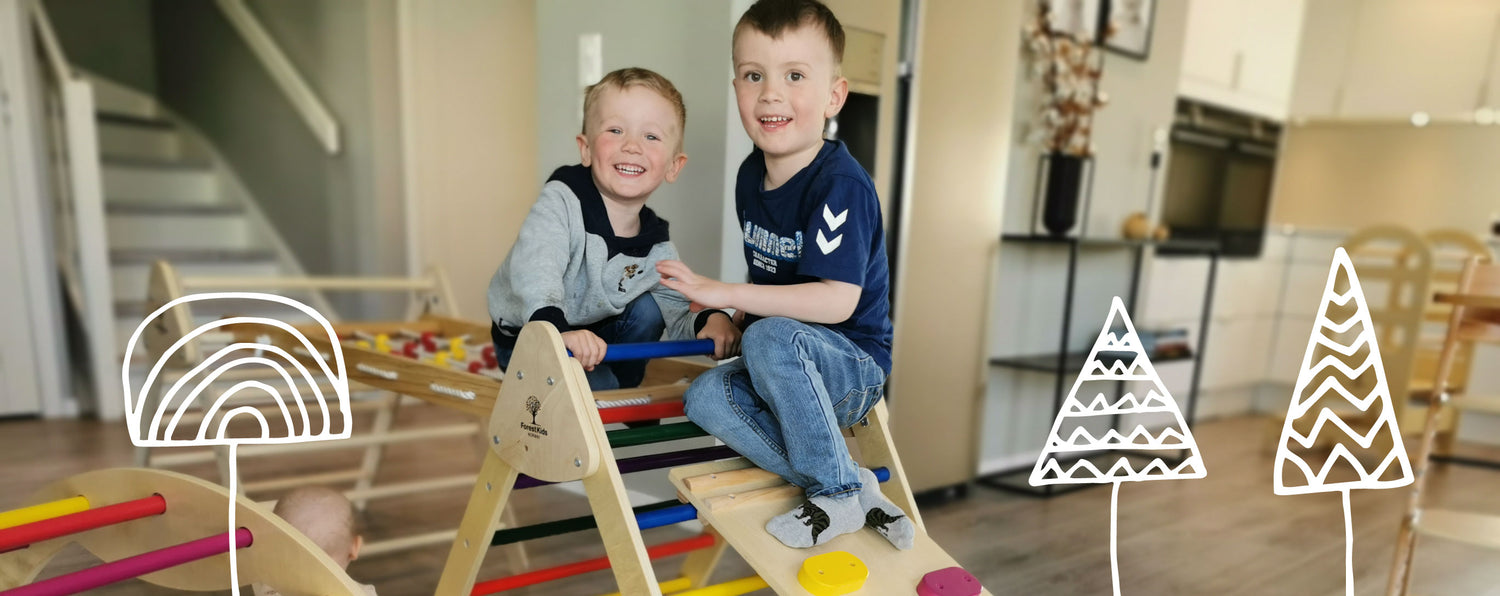 Children Playing on a Montessori Climbing Gym