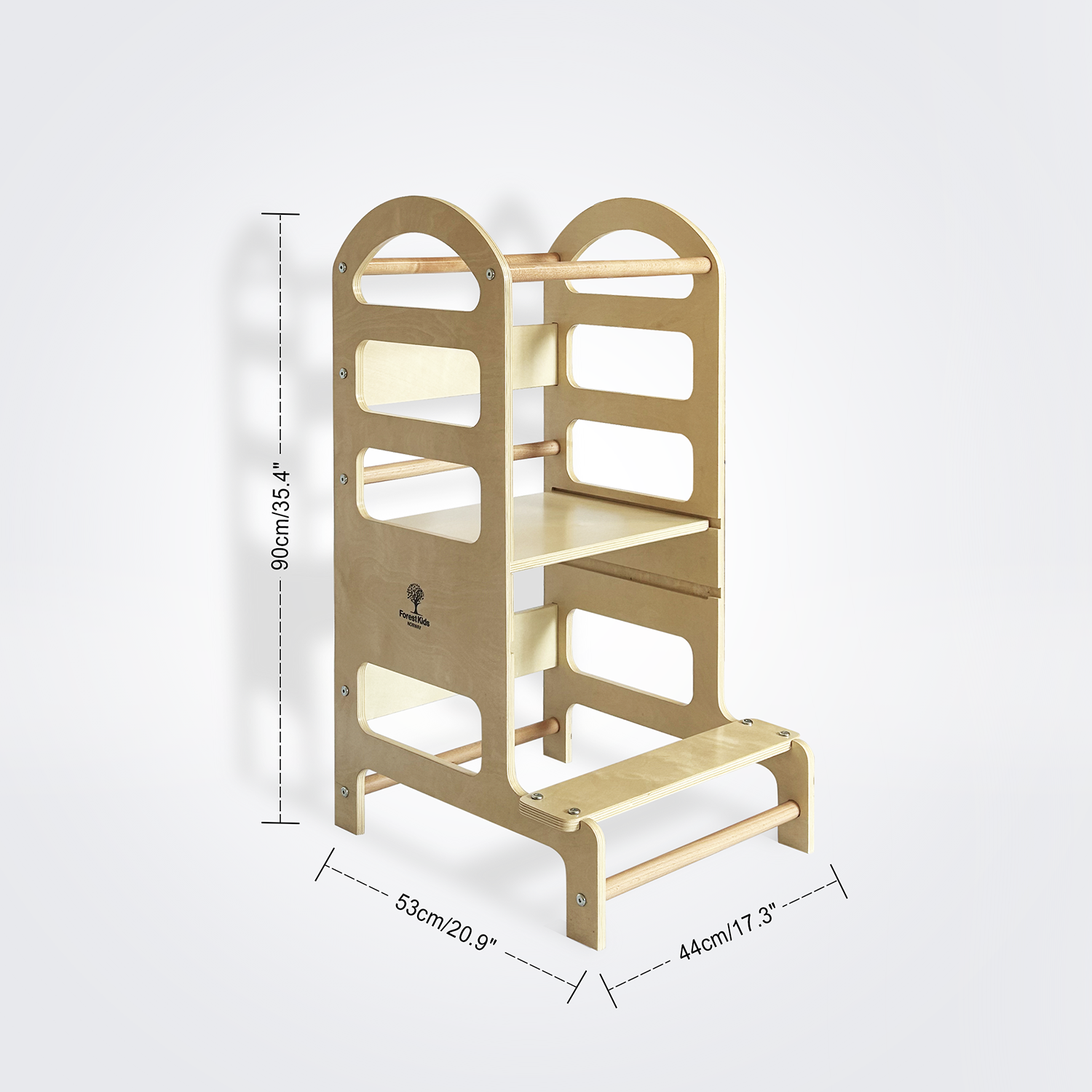"EIR Adjustable Kitchen tower photo with mesurements"