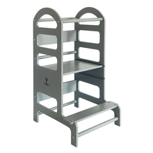 Load image into Gallery viewer, &quot;Grey colored Kitchen tower with adjustable heights for kids&quot;
