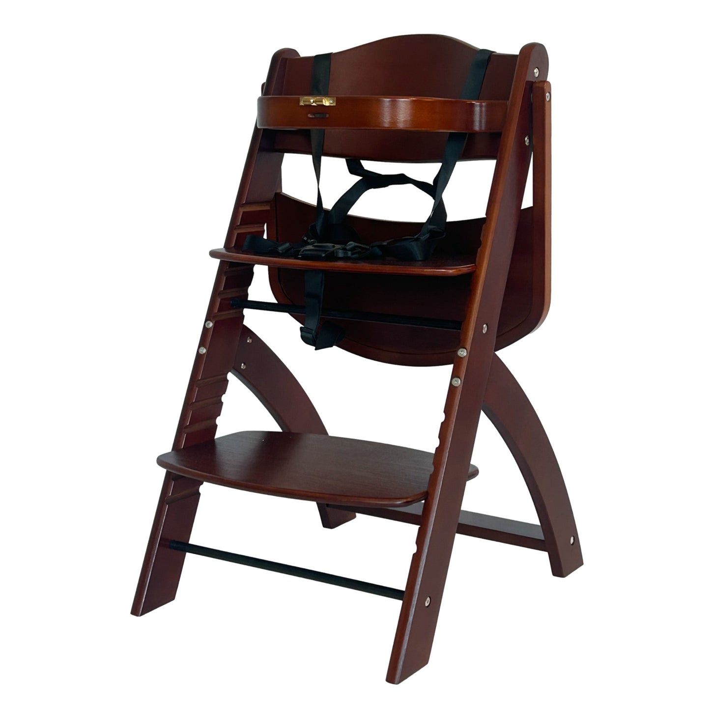EMBLA Premium Wooden Adjustable High Chair with Tray and Safety Harness