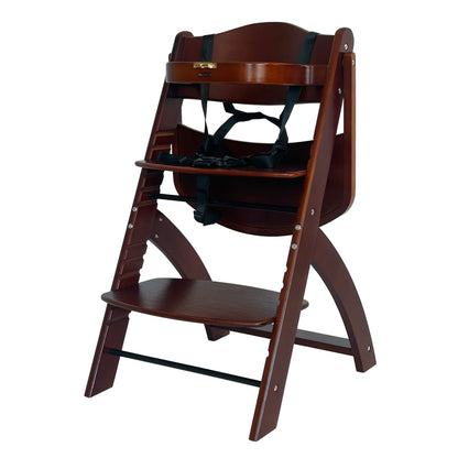 EMBLA Premium Wooden Adjustable High Chair with Tray, Cushion and Safety Harness