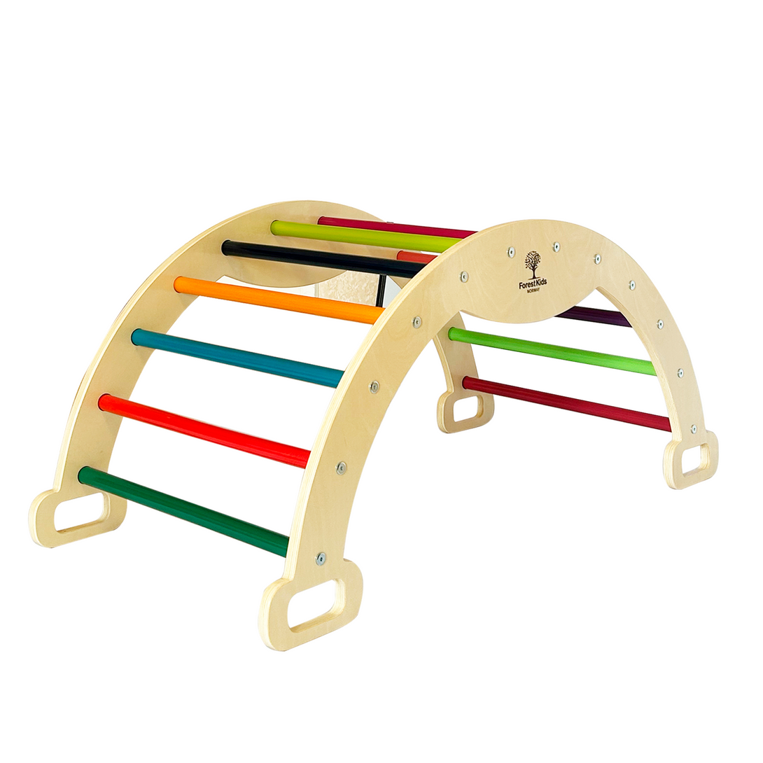"Colored climbing arch and rocking toy for kids"