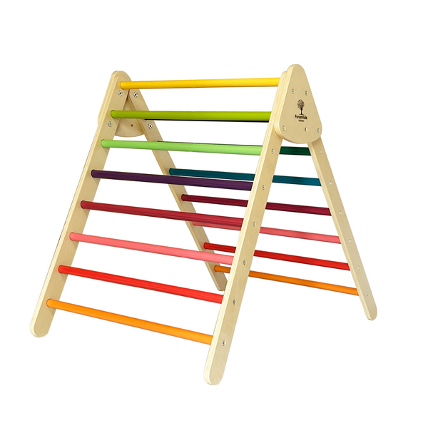 "Colored foldable climbing triangle for motivating kids"