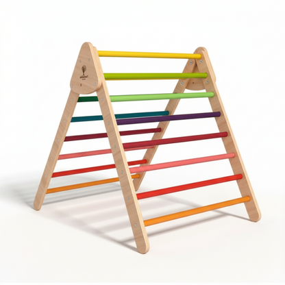 "Colored foldable climbing triangle for motivating kids"
