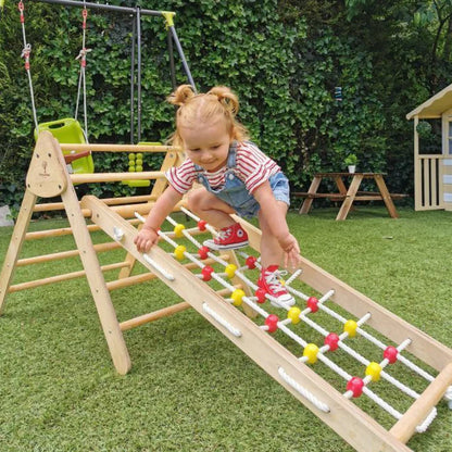 3 in 1 Wooden Montessori Climbing Set: TOR Natural Triangle + OLAV Ladder / Slide