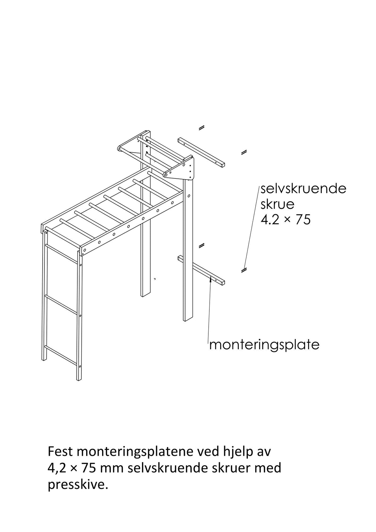 JOTUN Modulært Innendørs Aktivitetsstativ – Massiv Furu