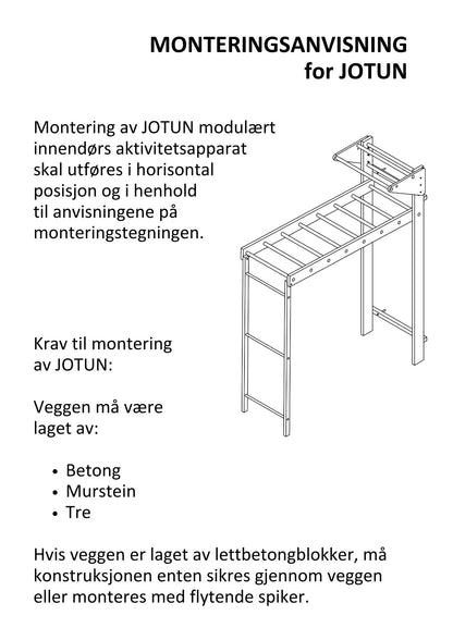 JOTUN Modulært Innendørs Aktivitetsstativ – Massiv Furu