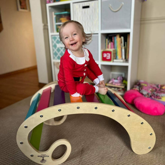 VIDAR 2-in-1 Montessori Climbing Arch & Motor Skills Rocker