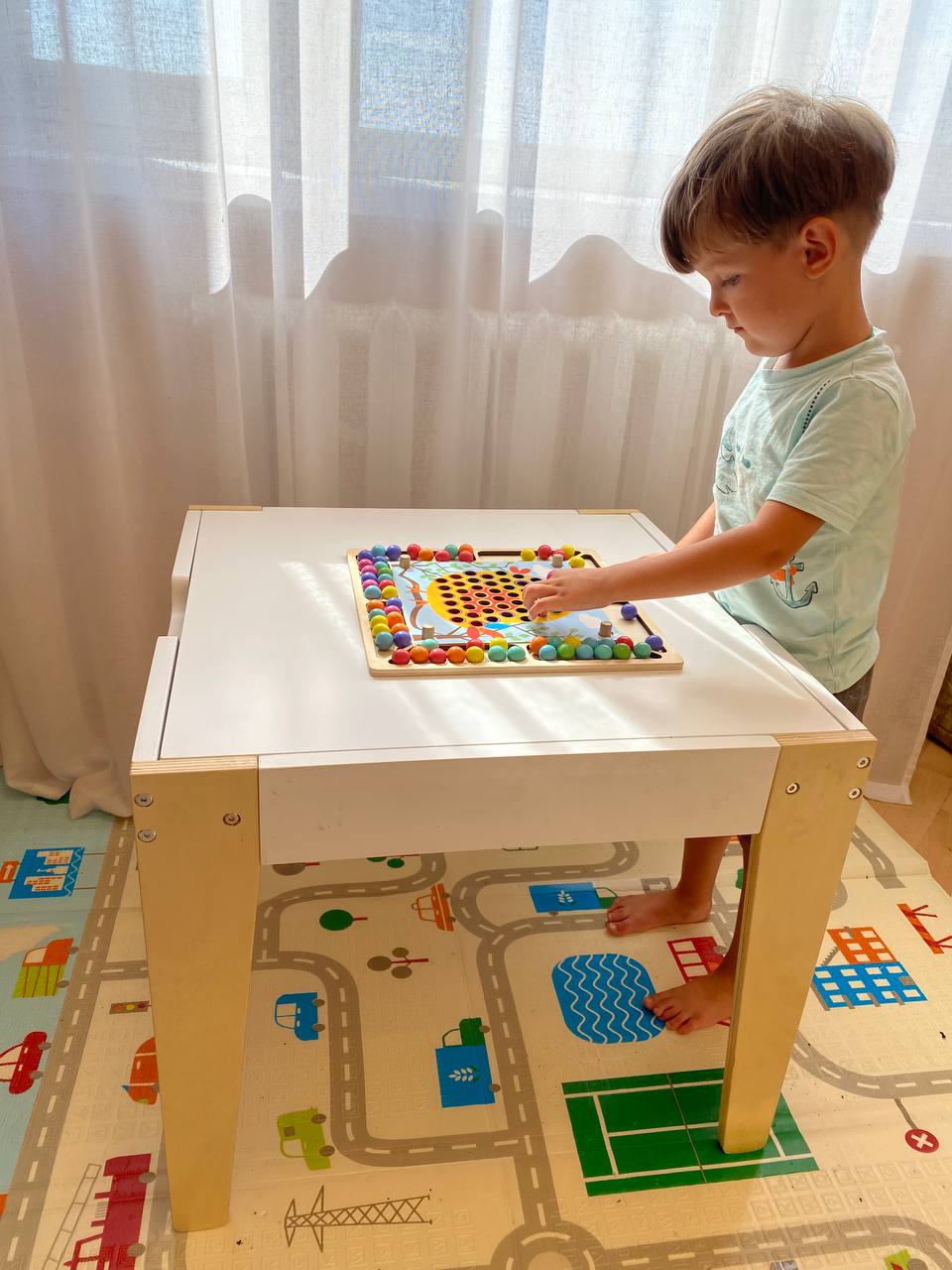 FRODE 5-in-1 Premium Wooden Table Children Set for Learning and Play