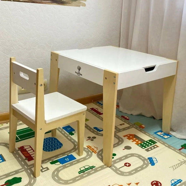 FRODE Wooden Table with Chairs Set for Children.