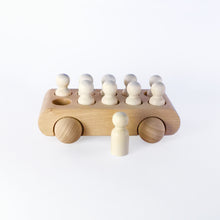 Load image into Gallery viewer, Montessori Wooden Peg People Bus
