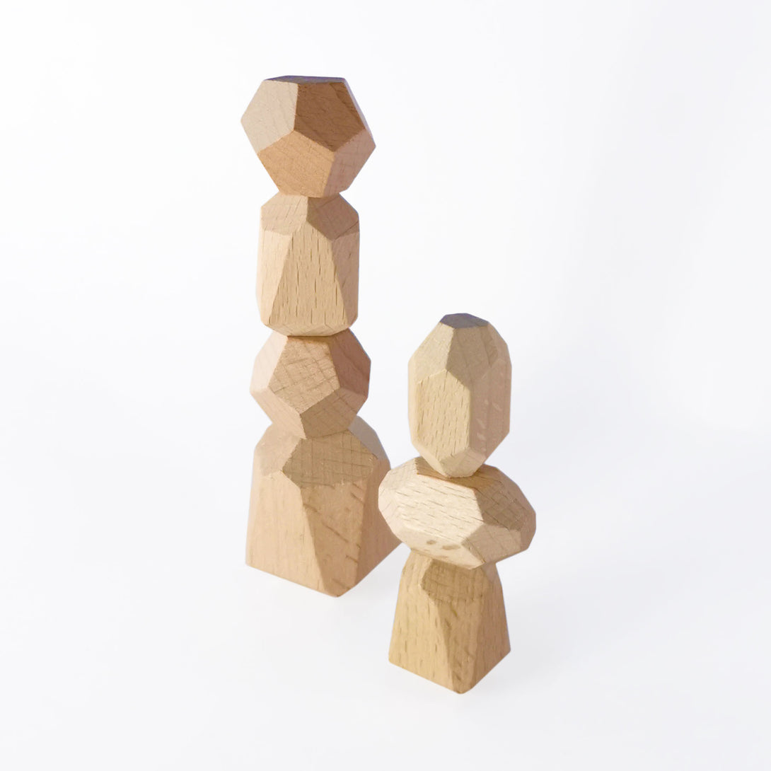 Natural wooden stacking stones from Forest Kids Norway
