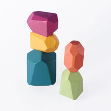 Load image into Gallery viewer, Montessori Wooden Stacking Stones for Toddlers &amp; Babies from Forest Kids Norway.
