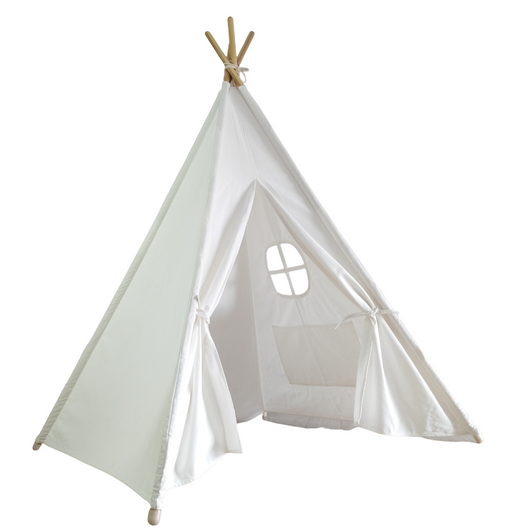 Teepee Play tent for Kids | Nordic White Quality Tipi Tent Made of 100% Cotton Canvas for Indoor or Outdoor Use