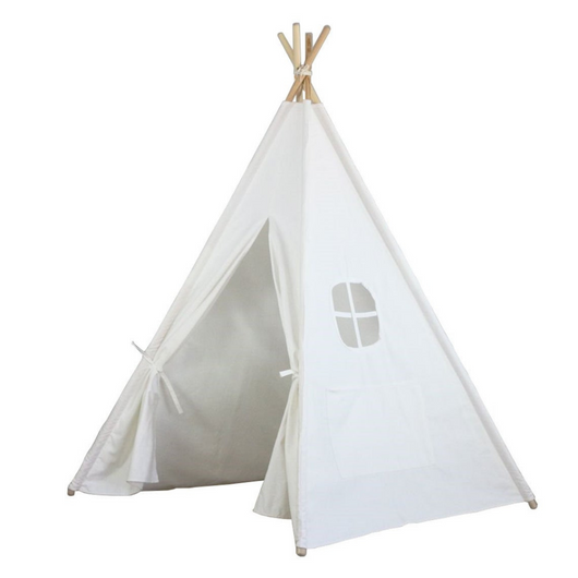 Teepee Play tent for Kids | Nordic White Quality Tipi Tent Made of 100% Cotton Canvas for Indoor or Outdoor Use