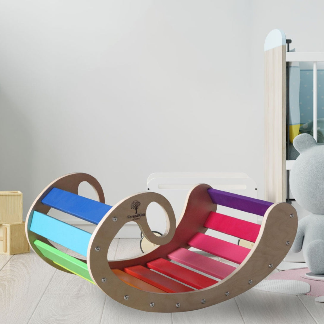 "Colored motor rocker wooden toy for kids"